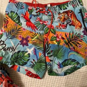 Colorful Graphic Men's Swim Trunks